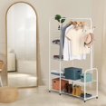 thumbnail image 4 of Coat Rack Freestanding Clothing Rack with Shelves Garment Racks White, 4 of 4