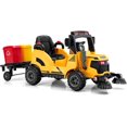 thumbnail image 1 of OLAKIDS Ride on Car, 12V 2 in 1 Kids Street Sweeper Truck Electric Vehicle with Remote Control, Rotatable Cleaning Brushes, Removable Trash Bins, Toddlers Battery Powered Construction Toy (Yellow), 1 of 8