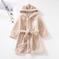 thumbnail image 3 of Hiiyo Little Girls Flannel Bathrobe Cartoon Hooded Warm Night Robe Sleepwear Loungewear, 3 of 4