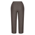 thumbnail image 5 of RXIRUCGD Capris d'Été pour Femmes, Confortables, Amples, à Jambes Larges, Mode, Couleur Unie, Brun, Taille : 4TG, 5 of 5