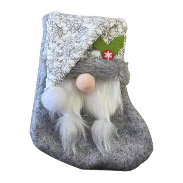 Bas de Noël Cadeau Chaussettes Rudolph Pendentif Sac de Bonbons Vieil Homme Sans Visage