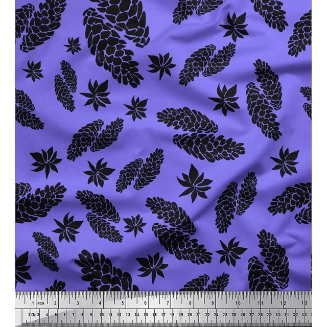 Soimoi Purple Rayon Fabric Star Anise & Fruits Decor Fabric Printed Yard 56 Inch Wide