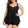 thumbnail image 3 of Birdeem Plus Size Women Swimsuit High Waist Solid Conservative Split Swimwear, 3 of 9