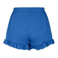 thumbnail image 3 of Womens Versatile Shorts Casual Pleated Hem Wide Leg Elastic Waist Drawstring Short Solid Color Loose Comfy Pants, 3 of 5