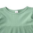 thumbnail image 3 of Kid Baby Girls Dress Solid Ruffles Sleeve Pocket Knee Length A-Line Dress, 3 of 5