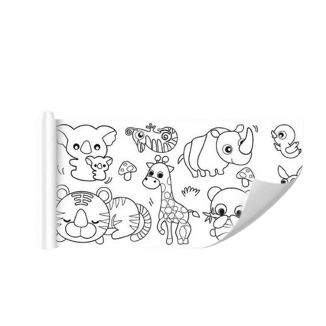 Yunuuuoa 2 Packs Drawing Roll Wall Sticker Reusable Doodle Mat Large Painting Canvas Washable Graffiti Paper Creative Art Toy for s Learning Educational Playroom Home Activity Gift