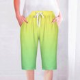 thumbnail image 2 of UPPADA Womens Shorts Linen Shorts for Women Gradient Color Sweatshorts Drawstring High Waisted Short Pants Knee Length Sweatshort Pockets Sales Today Clearance of Day Deals 2025, 2 of 5