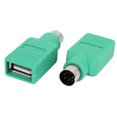 thumbnail image 1 of Unique Bargains 2 Pcs Adaptateur Convertisseur PS/2 Mâle vers USB 2.0 Femelle pour Clavier PC, 1 of 1