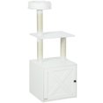 thumbnail image 1 of CoSoTower Cat Tree with Litter Box Enclosure, Sisal Covered Scratching Posts, Large Platform, Bed for Indoor Cats, White, 1 of 7