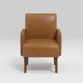 thumbnail image 2 of Pemberly Row Accent Club Chair in Matte Brown Faux Leather Solid Wood Frame, 2 of 8