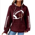 thumbnail image 1 of Rbaofujie Chandail à Capuchon pour Femmes Chandail Décontracté à Manches Longues à Col Rond Chandails pour Dames Hauts Blouse Chandail à Capuchon Uni Vin Chandail d'Halloween, 1 of 3