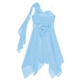 thumbnail image 4 of Ocealan Robe de Demoiselle d'Honneur à une Épaule pour Fille, Robe de Fête de Mariage Junior pour Enfants avec Ceinture Perlée, Bleu Pâle 6, 4 of 6