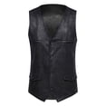 thumbnail image 1 of Birdeem Men Solid Fashion Have Pockets Single Breasted Stage Costume Vest Tops Blouse, 1 of 9