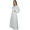 thumbnail image 3 of Bimba Women Boho Gothic Style Long Maxi Dress Lace Long Sleeves White Gown, 3 of 8