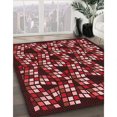thumbnail image 3 of Ahgly Company Tapis Rond Lavable en Machine Intérieur Transitionnel Rouge Indien, 4 Pieds Rond, 3 of 7