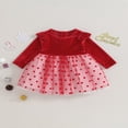 thumbnail image 2 of Baby Girls Long Sleeve O Neck Dot Print Tulle Patchwork Dresses, 2 of 9