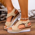 thumbnail image 2 of Sandals for Women, Wedge Heel Roman Style, Plus Size Comfortable, Spring Summer Trendy, Thick Sole, Breathable Fabric, 2 of 9