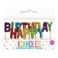 thumbnail image 2 of Rainbow Glitter 13 "Happy Birthday" Letter Pick Birthday Candles, 2 of 2