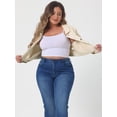 thumbnail image 2 of GRACE & GRANDEUR Women's Plus Jean Jackets Button Down Denim Bomber Jacket, 2 of 6