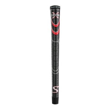 SuperStroke Poignée de Club de Golf Confort Croisé, Noir/rouge (Taille Moyenne) / Polyuréthane Doux et Collant Qui Augmente la Traction / Surface Style X et Antidérapante / Swing Plus Vite et Affrontez la Face du Club Plus Naturellement (RSS195)