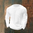 thumbnail image 2 of Mlkoz Long Sleeve Shirts for Men Solid Color Shirts Crew Neck Thermal Textured Plus Size Tops Lightweight Pullover Knit Tops, 2 of 6