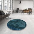 thumbnail image 4 of Ahgly Company Tapis d'Intérieur Lavable en Machine Carré Transitionnel Vert Cyan Foncé, 6 Pieds Carré, 4 of 7