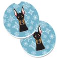 thumbnail image 1 of Ensemble de Sous-Verres de Voiture Porte-Gobelets Snowflake Doberman, 1 of 1