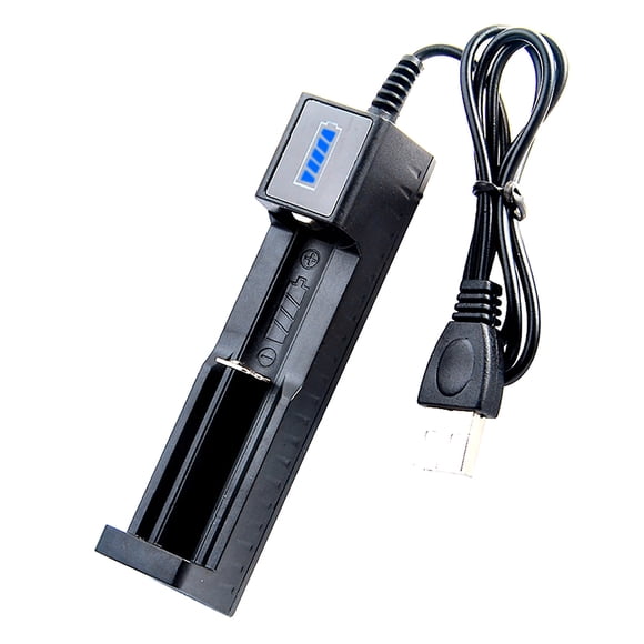 Chargeur de Batterie au Lithium 18650 Adapté pour Batterie au Lithium 18650 26650 10440 14500 18500 16340 32650 Chargeur de Batterie Fente USB Chargeur de Batterie