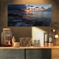 thumbnail image 1 of Dark Mediterranean Beach Dawn - Modern Seashore Canvas Art, 1 of 3