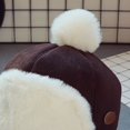 thumbnail image 5 of Kids Winter Ear Protection Hat Autumn Winter Children Lei Feng Hat with Fur Ball Decor Kids Outdoor Riding Hat with Ear, 5 of 5