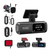 ZheElen Dash Cam Front Rear Dash Camera 4K/1080P Dash Cam 4K Dash Cam Recorder 24H Parking Monit-or Multiple Languages Compact Without Card