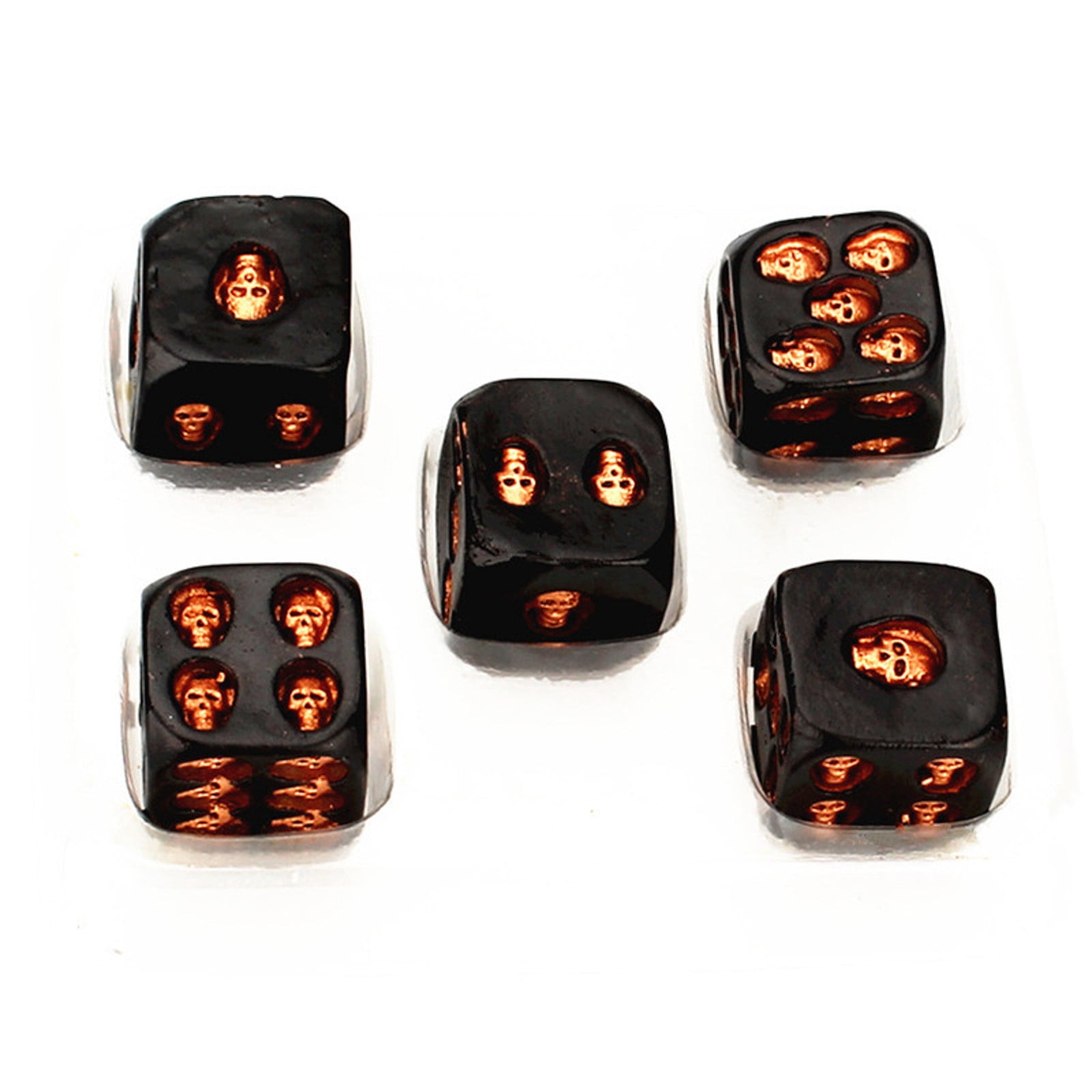 Dés Exotiques Souriants Rouge – Dé Squelette Gothique Résine 2 Cm – Jeux De Société, Poker, Halloween