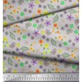 thumbnail image 2 of Soimoi Gray Polyester Crepe Fabric Leaves,Insect & Floral Artistic Print Sewing Fabric BTY 42 Inch Wide, 2 of 3