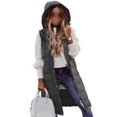 thumbnail image 1 of Bellella Manteau Femme Sans Manches Veste Gilet Simple à Capuche Col à Capuche Extérieur Gris 4TG, 1 of 2