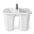 thumbnail image 4 of Gracious Living Grand Bac de Rangement en Plastique avec 2 Compartiments et Poignée, Blanc (Lot de 6), 4 of 11