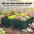 thumbnail image 4 of Outsunny Raised Garden Beds Set of 2, Galvanized Planter Box, Green, 4 of 10