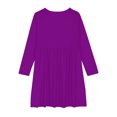 thumbnail image 4 of MeetoTime Robe de Performance pour Filles à Manches Longues, Couleur Unie, Col Rond, Extensible, Robe de Récital Scolaire, 4-14 Ans, Vêtements pour Enfants, 4 of 5