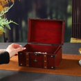 thumbnail image 3 of SUTENGDA Wooden Storage Box with Lock Large Capacity Multipurpose Decorative Treasure Chest Retro Style Storage Organizer, 3 of 7