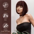 thumbnail image 4 of QualitChoice Natural And Seamless Look With These Bob Wigs With Bangs Brown Cap Hair Wig 1Set, 4 of 6
