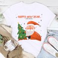 thumbnail image 2 of Haut de Sapin de Noël Femme Décontracté Col Rond Manches Courtes T-shirt Imprimé Sapin de Noël Haut, 2 of 7