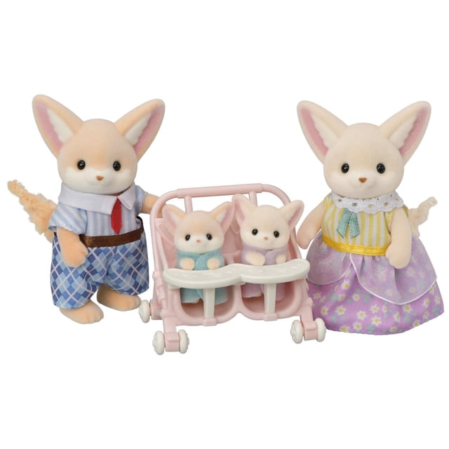 Calico Critters Fennec Fox Family, Lot de 4 figurines de poupée à collectionner
