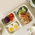 thumbnail image 1 of Ceramic Compartmentalized Dinner Plates, Microwave Safe Restaurant Plates in Yellow, Green, White - 9.64x6.1 Inches, 1-Pack, 1 of 7