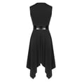 thumbnail image 3 of Aislor Women Liturgical Praise Dance Dress Color Block Worship Loose Fit Church Robe Praisewear Black XL, 3 of 7