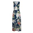 thumbnail image 4 of TJAZFJPA Robe Chic Mode pour Femmes Printemps et Été Imprimée Sans Manches à Col en V avec Fermeture Éclair Latérale Robe Style (5) Robe de Plage pour Invitée de Mariage Grande Taille Robes de Cocktail pour Femmes, 4 of 7