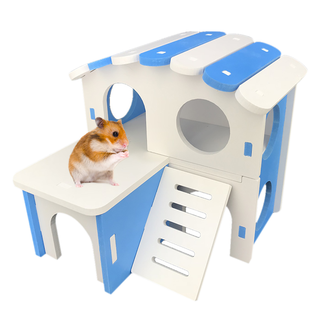 Hamster House Plastic DIY Double Layer Small Animal Hideout Hamster Play Hut