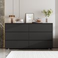 thumbnail image 1 of MONSLIPA Commode 6 Tiroirs pour Chambre, Organisateur de Rangement Commode pour Salon Couloir Entrée, Noir, 1 of 7