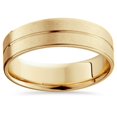 thumbnail image 1 of Mens 14k Gold Flat 6mm Brushed Comfort Fit Wedding Band, 1 of 3
