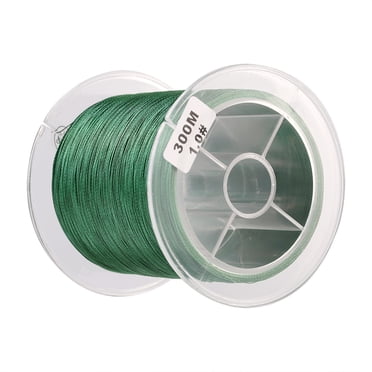 WALFRONT 1pc 300m PE Braided 4 Strands Super Strong Fishing Lines Multi-filament Fish Rope Cord Green ,Fishing Line, 4 Strands Fish Line