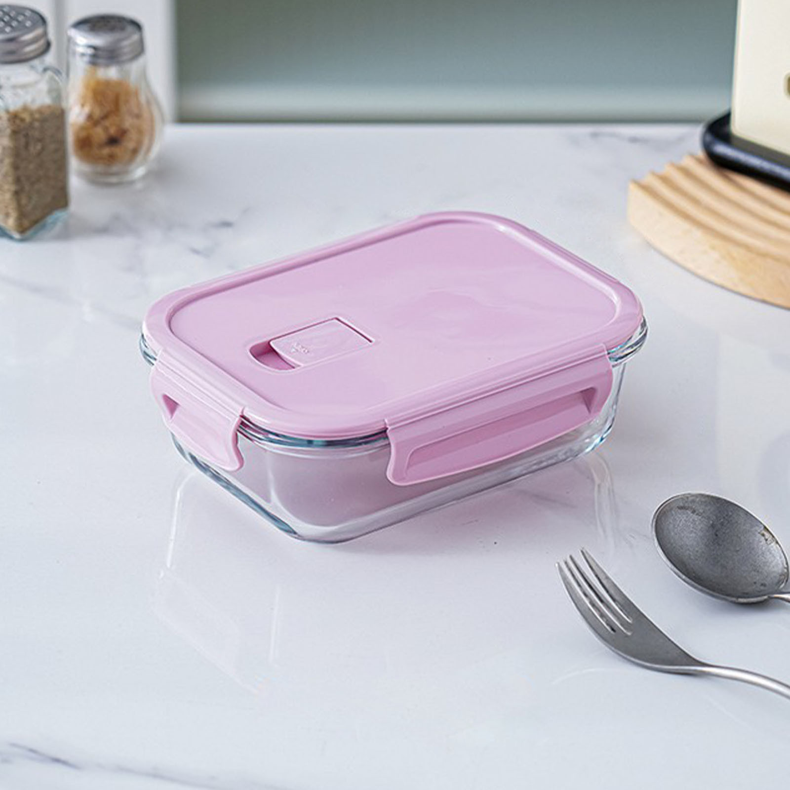 Birdeem Boîte Bento en Verre pour Préparation de Repas, Contenant à Lunch Compatible Micro-Ondes, Rangement Alimentaire Réutilisable avec Couvercle Étanche pour Bureau, École, Maison