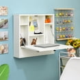 thumbnail image 2 of Costway Wall-Mount Floating Desk Foldable Space Saving Laptop Workstation White, 2 of 10